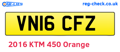 VN16CFZ are the vehicle registration plates.