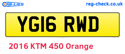 YG16RWD are the vehicle registration plates.