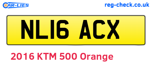 NL16ACX are the vehicle registration plates.