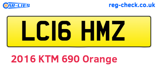 LC16HMZ are the vehicle registration plates.