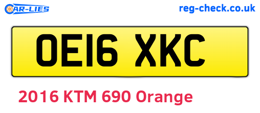 OE16XKC are the vehicle registration plates.