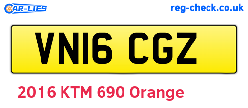 VN16CGZ are the vehicle registration plates.