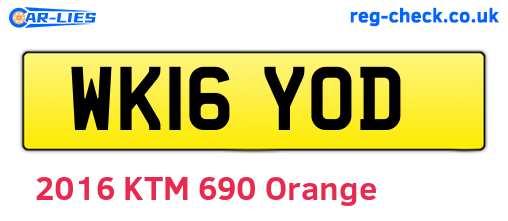 WK16YOD are the vehicle registration plates.