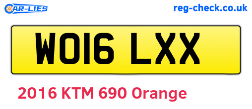 WO16LXX are the vehicle registration plates.
