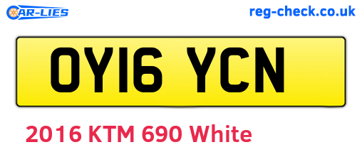 OY16YCN are the vehicle registration plates.