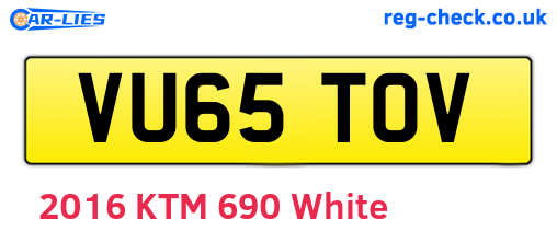 VU65TOV are the vehicle registration plates.