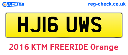 HJ16UWS are the vehicle registration plates.