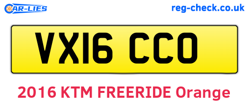 VX16CCO are the vehicle registration plates.