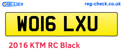 WO16LXU are the vehicle registration plates.