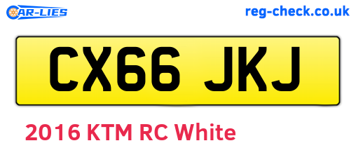 CX66JKJ are the vehicle registration plates.
