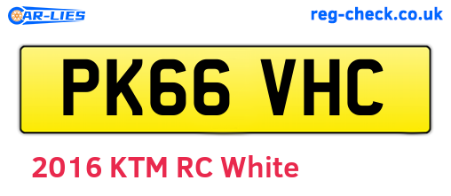 PK66VHC are the vehicle registration plates.