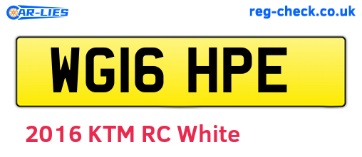 WG16HPE are the vehicle registration plates.
