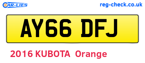 AY66DFJ are the vehicle registration plates.