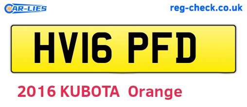 HV16PFD are the vehicle registration plates.