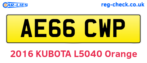 AE66CWP are the vehicle registration plates.
