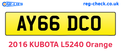 AY66DCO are the vehicle registration plates.
