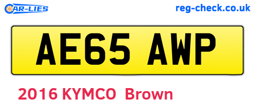 AE65AWP are the vehicle registration plates.