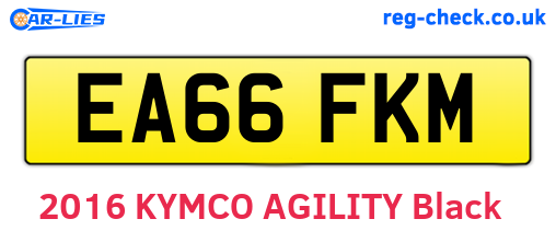 EA66FKM are the vehicle registration plates.