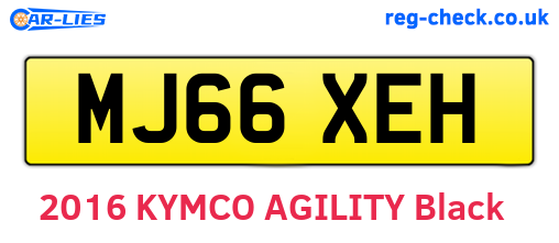 MJ66XEH are the vehicle registration plates.