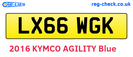 LX66WGK are the vehicle registration plates.