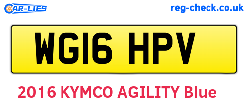 WG16HPV are the vehicle registration plates.