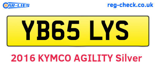 YB65LYS are the vehicle registration plates.
