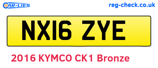 NX16ZYE are the vehicle registration plates.