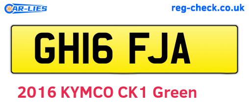 GH16FJA are the vehicle registration plates.