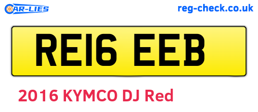 RE16EEB are the vehicle registration plates.