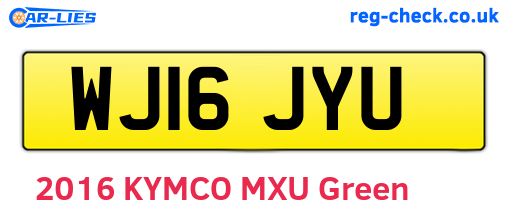 WJ16JYU are the vehicle registration plates.