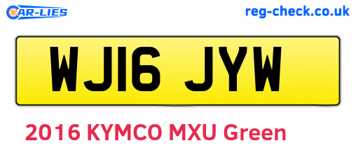 WJ16JYW are the vehicle registration plates.