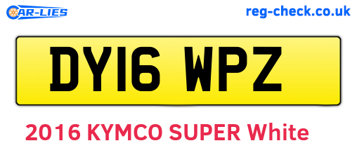 DY16WPZ are the vehicle registration plates.
