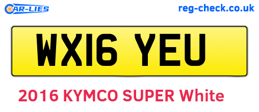 WX16YEU are the vehicle registration plates.