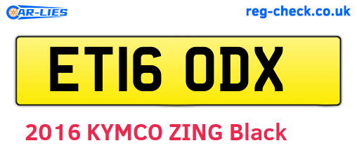 ET16ODX are the vehicle registration plates.