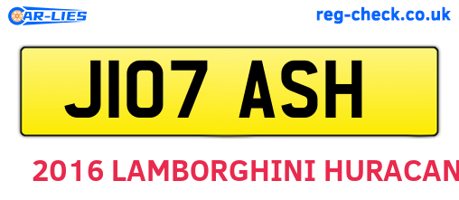 J107ASH are the vehicle registration plates.