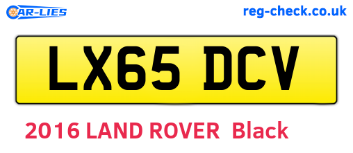 LX65DCV are the vehicle registration plates.