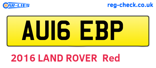 AU16EBP are the vehicle registration plates.