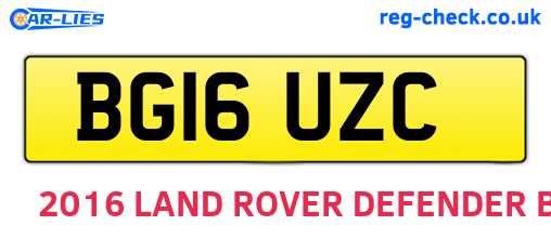 BG16UZC are the vehicle registration plates.