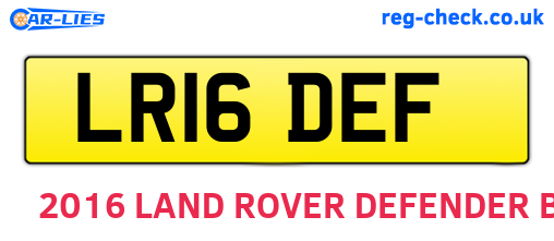 LR16DEF are the vehicle registration plates.