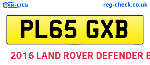 PL65GXB are the vehicle registration plates.