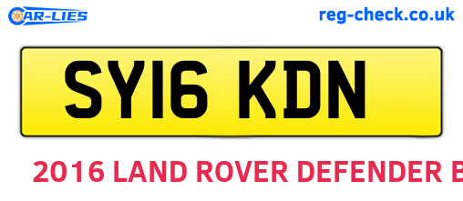 SY16KDN are the vehicle registration plates.