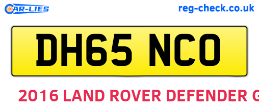 DH65NCO are the vehicle registration plates.