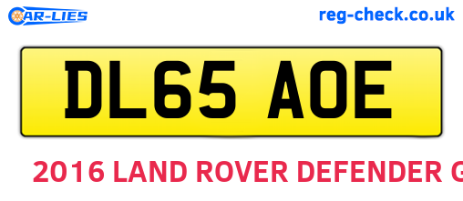 DL65AOE are the vehicle registration plates.
