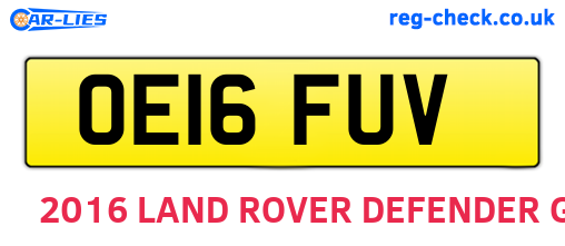 OE16FUV are the vehicle registration plates.