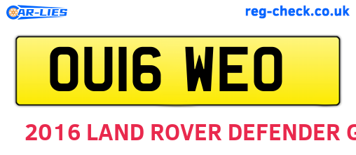 OU16WEO are the vehicle registration plates.