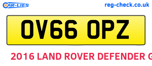 OV66OPZ are the vehicle registration plates.