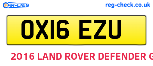 OX16EZU are the vehicle registration plates.