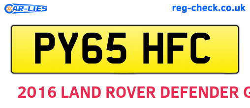 PY65HFC are the vehicle registration plates.
