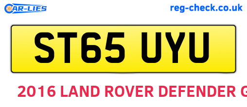 ST65UYU are the vehicle registration plates.