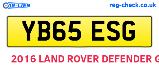 YB65ESG are the vehicle registration plates.